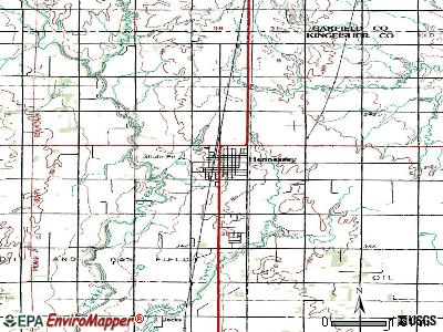 Hennessey topographic map