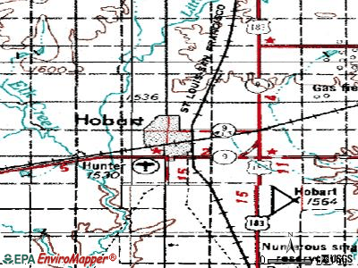 Hobart topographic map