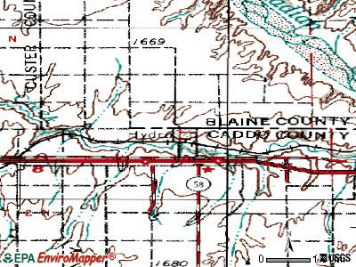 Hydro topographic map