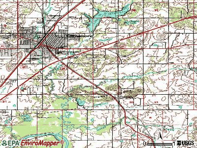 Justice topographic map