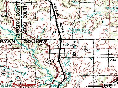 Kenefic topographic map