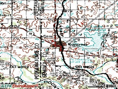 Konawa topographic map