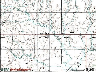 Lahoma topographic map