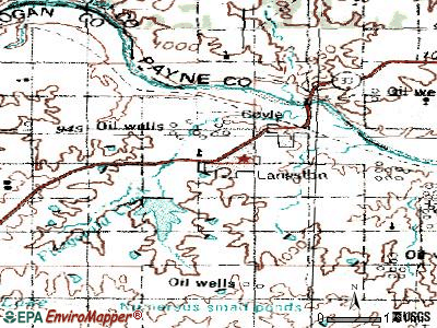 Langston topographic map