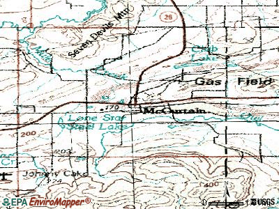 McCurtain topographic map