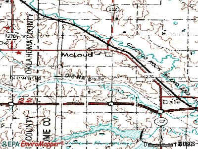 McLoud topographic map