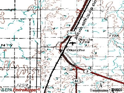 Okarche topographic map