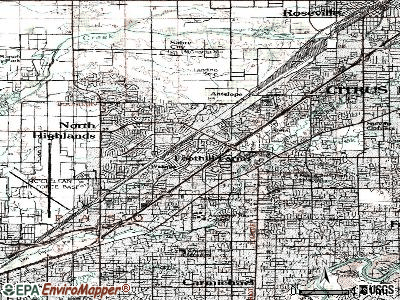 Foothill Farms topographic map