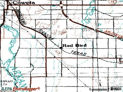 Redbird topographic map