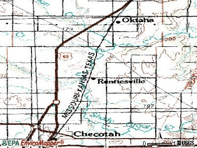 Rentiesville topographic map