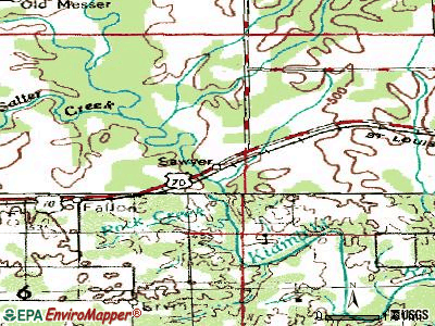 Sawyer topographic map