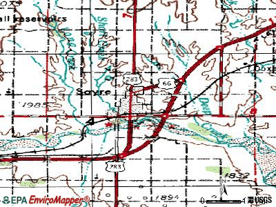 Sayre topographic map