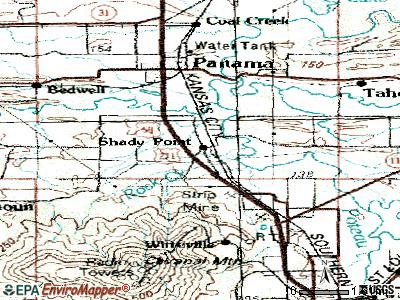 Shady Point topographic map