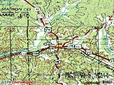 Guin topographic map