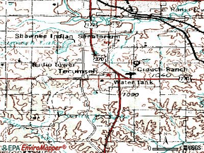 Tecumseh topographic map