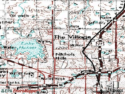 The Village topographic map