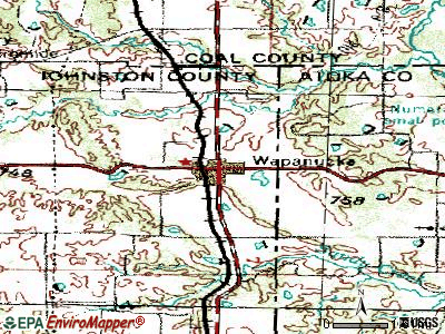 Wapanucka topographic map