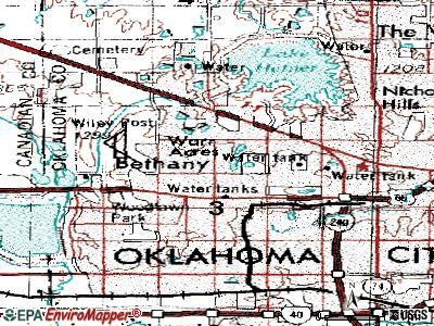 Warr Acres topographic map