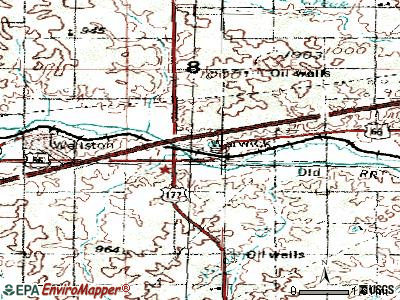 Warwick topographic map