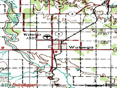 Watonga topographic map