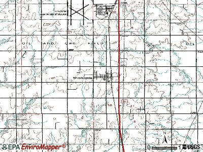 Waukomis topographic map