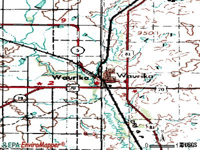 Waurika topographic map