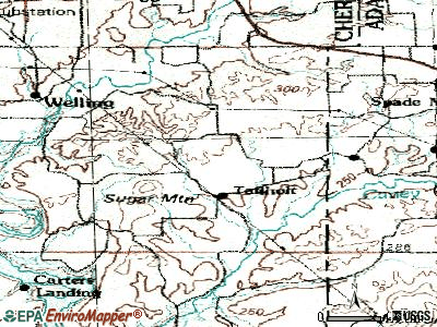 Welling topographic map