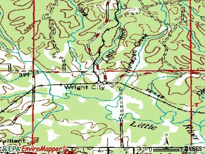 Wright City topographic map