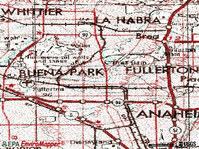 Fullerton topographic map