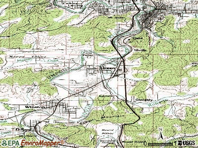 Green topographic map
