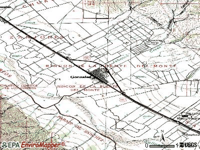 Gonzales topographic map