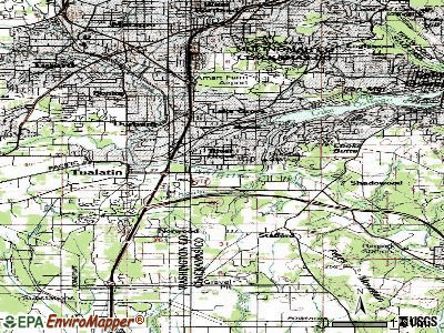 Rivergrove topographic map