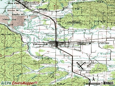 Tillamook topographic map