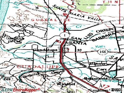 Guadalupe topographic map