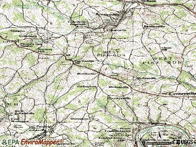 Beallsville topographic map