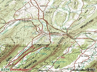 Bedford topographic map