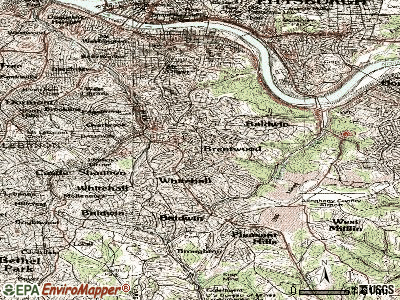 Brentwood topographic map
