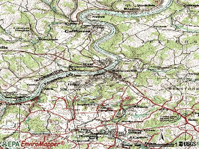 Brownsville topographic map