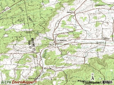 Canton topographic map