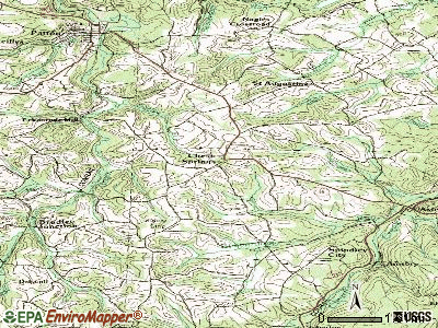Chest Springs topographic map