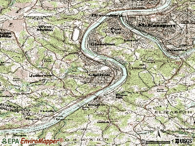 Clairton topographic map