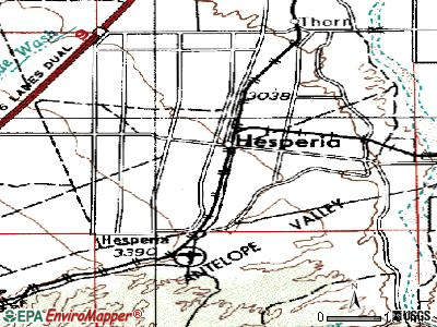 Hesperia topographic map