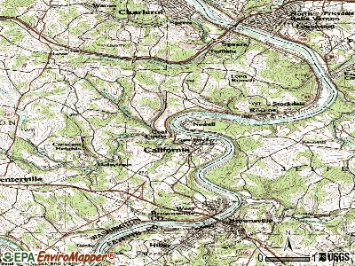 Coal Center topographic map