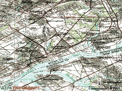 Cornwells Heights-Eddington topographic map