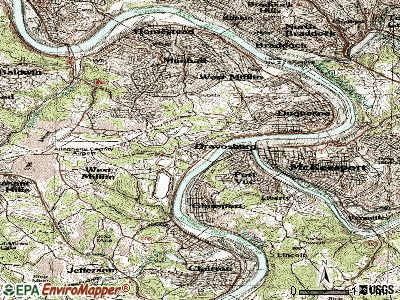 Dravosburg topographic map