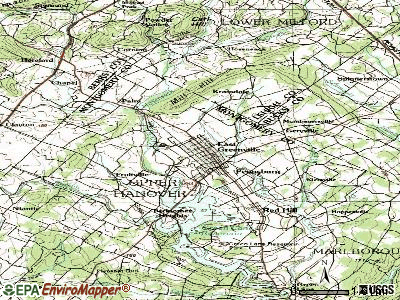 East Greenville topographic map