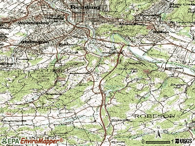 Flying Hills topographic map