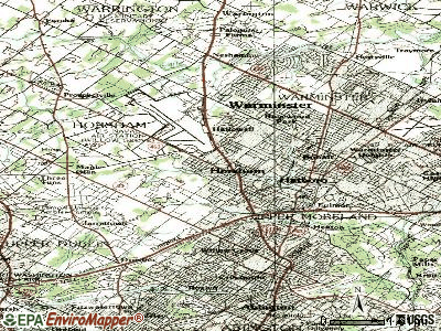 Horsham topographic map