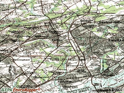 Hulmeville topographic map