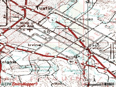 Irvine topographic map